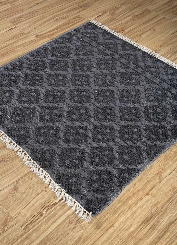 Viskose tæppe firkantet  - 75 x 75 cm - antracit