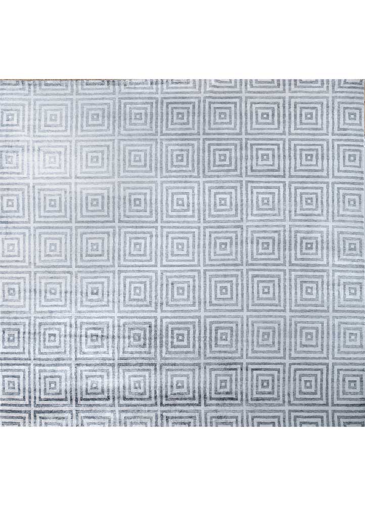 Viskose tæppe firkantet  - 345 x 345 cm - sølv