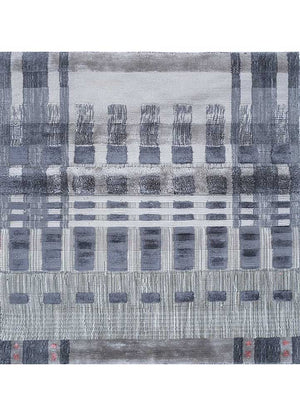 Viskose tæppe firkantet  - 90 x 90 cm - flerfarvet