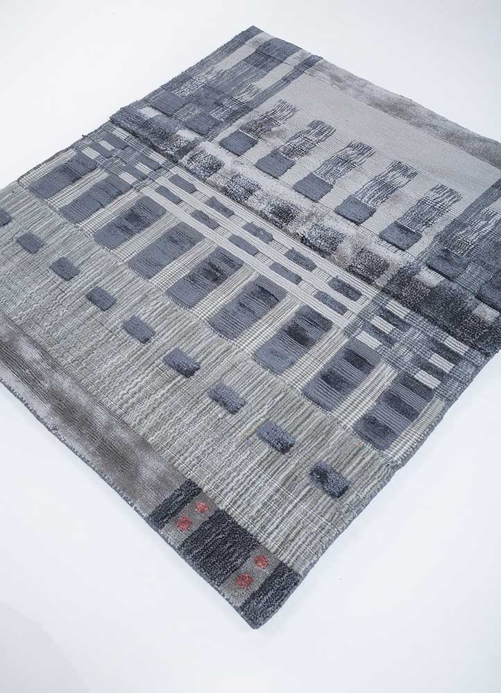 Viskose tæppe firkantet  - 90 x 90 cm - flerfarvet