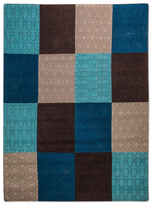 Patchwork-tæppe - 240 x 170 cm - turkis