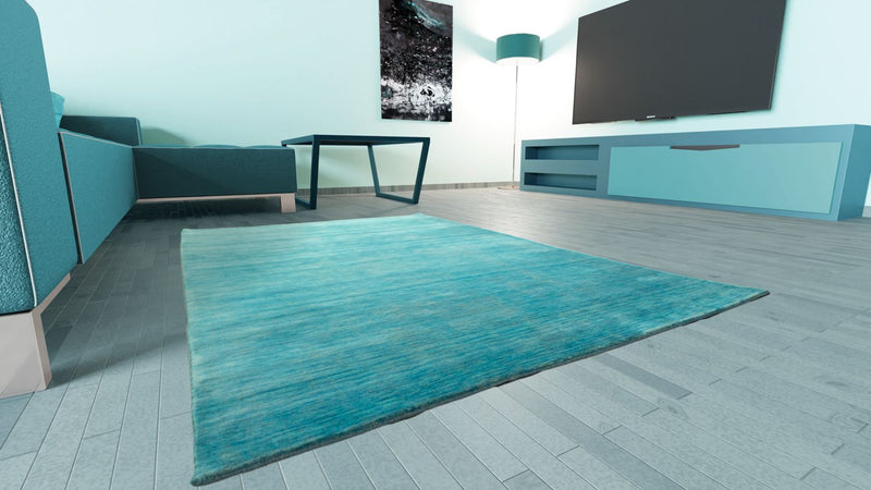 Gabbeh-tæppe - Indus firkantet  - 250 x 250 cm - turkis