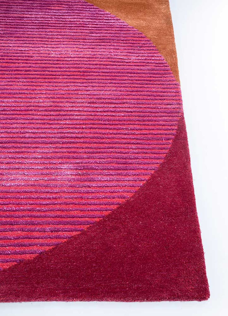 Uldtæppe særlig form  - 270 x 180 cm - pink