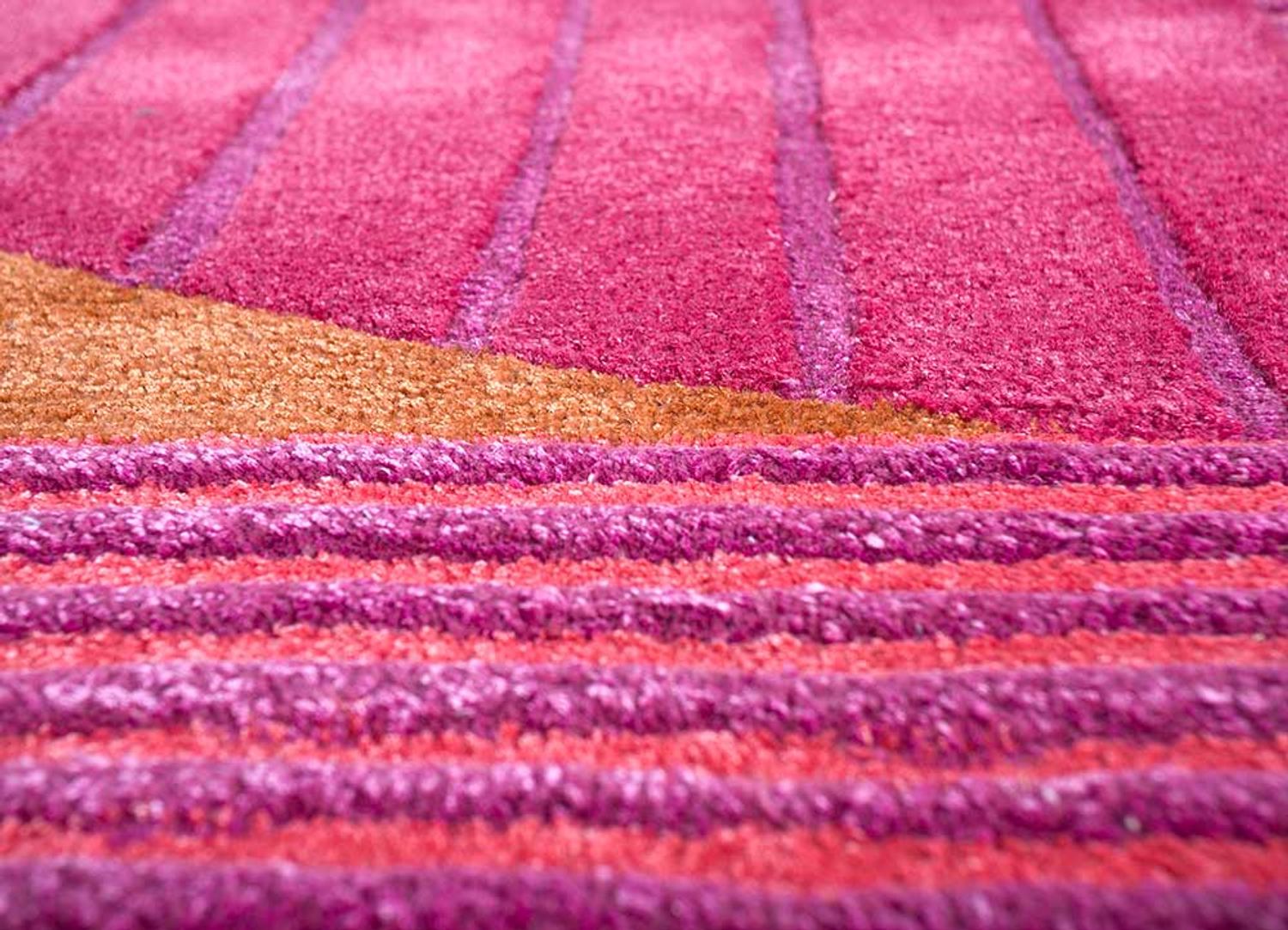 Uldtæppe særlig form  - 270 x 180 cm - pink