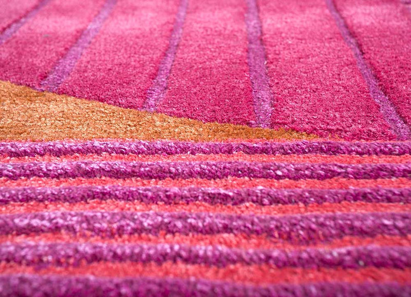 Uldtæppe særlig form  - 270 x 180 cm - pink