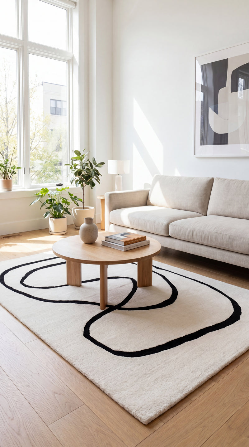 Uldtæppe - Abstract Allure - rektangulær