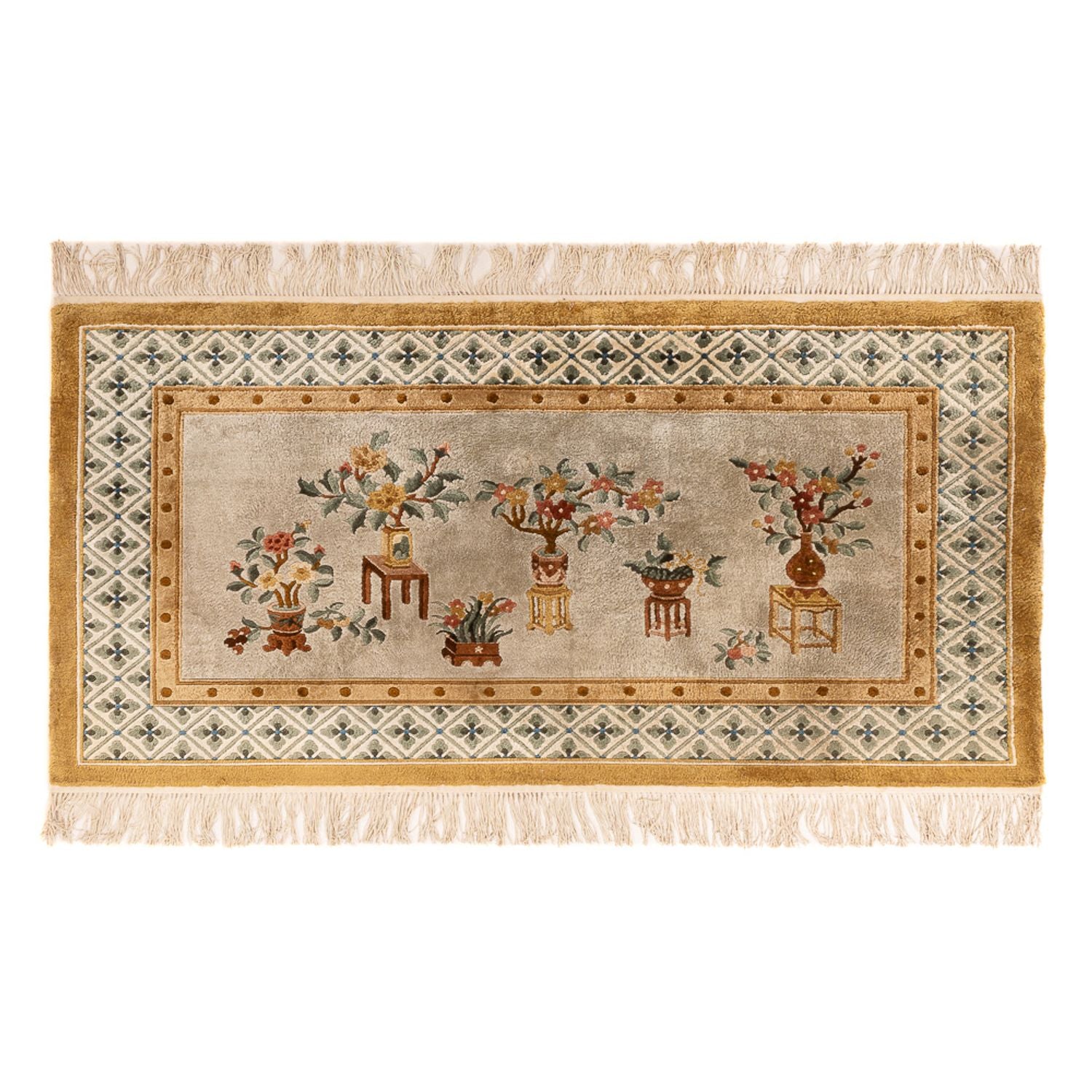 Silketæppe - China Silk - 154 x 93 cm - mørk beige