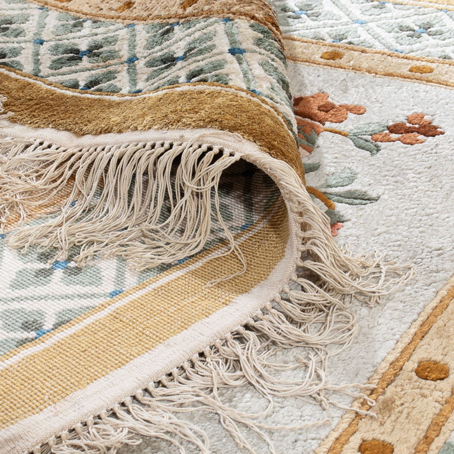 Silketæppe - China Silk - 154 x 93 cm - mørk beige