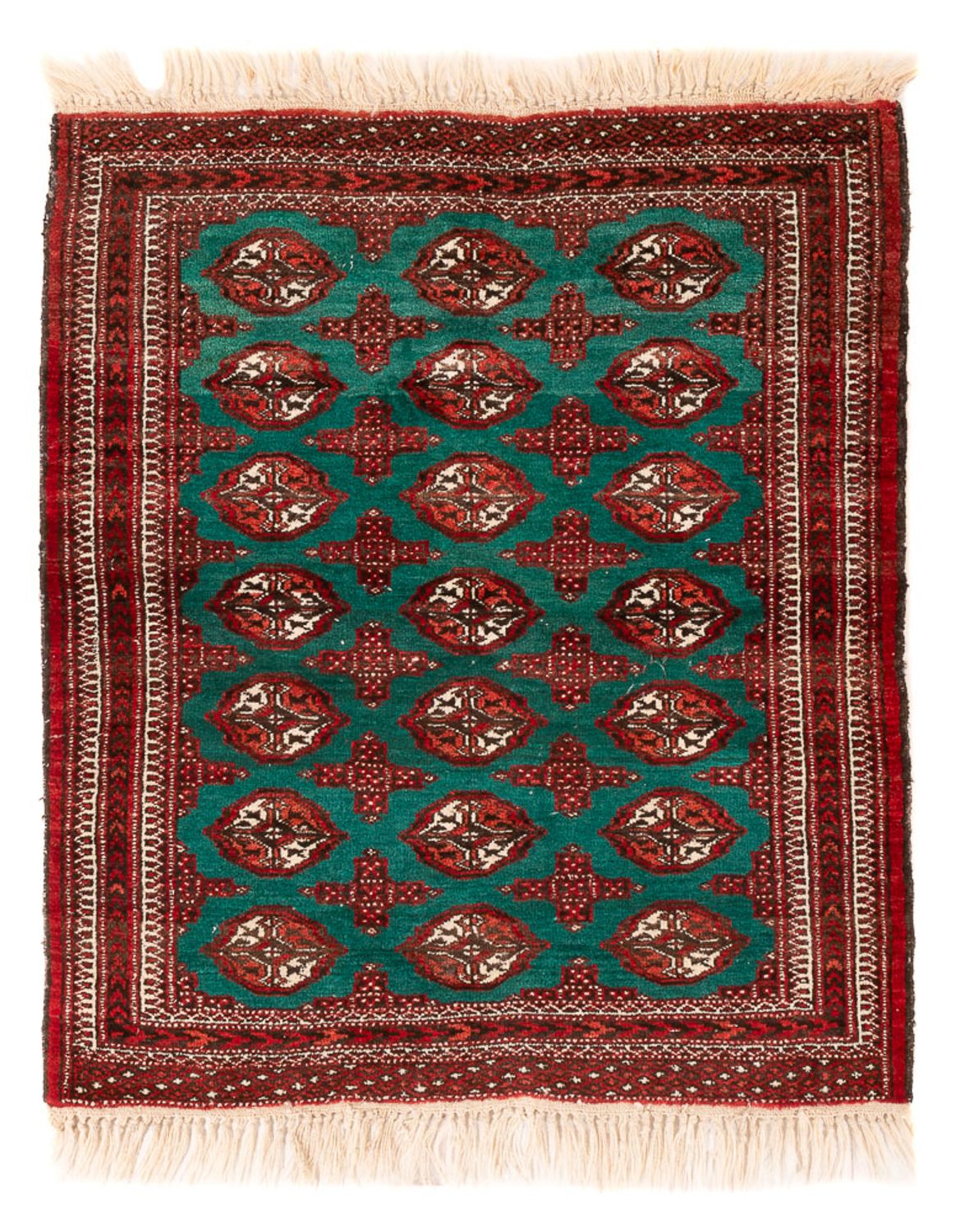Turkaman-tæppe - 117 x 95 cm - flerfarvet
